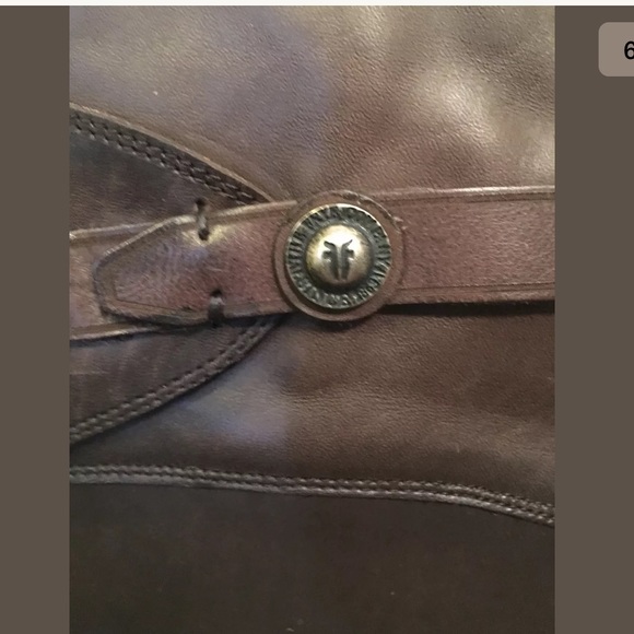 Frye Dark Brown Molly Button Tall Riding Boots - Picture 5 of 8